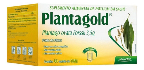 Planta Gold Psyllium Plantago Ovata Regula Intestino 30 Sach Sabor Sem Sabor