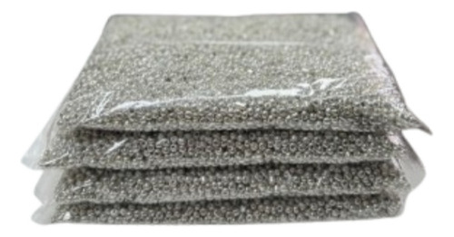 Medio Kilo Mostacillas Por Mayor Para Pulseras 2mm Plata
