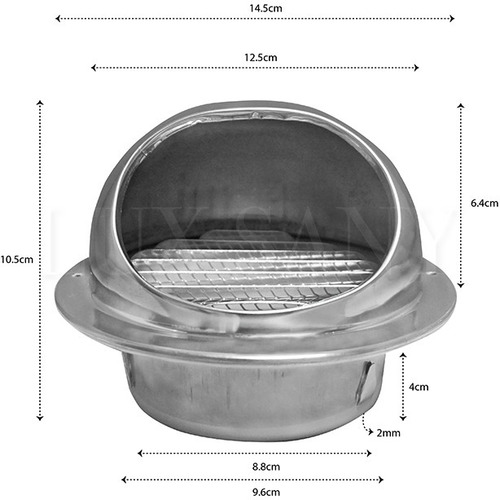 Lux Sany Set 10 Tapas Campana Extractor Aire Acero 4 Inches