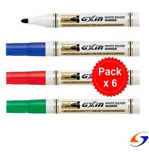 Marcador Pizarra Gxin Pack X6 Serviciopapelero