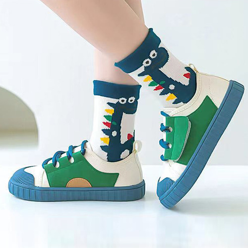 Calcetines Con Estampado De Dinosaurios Para Niños, 5 Pares