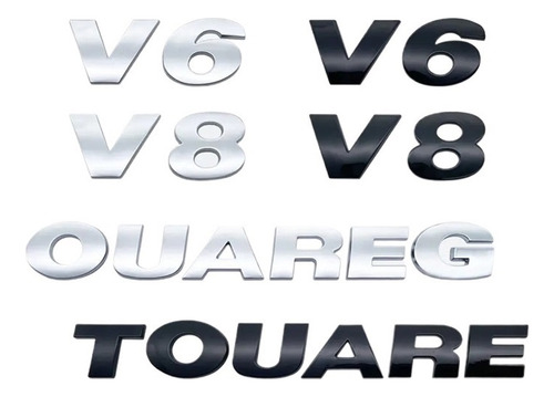 V6 V8 Cromo Emblema Placa Cromadas Insignia Para Vw Touareg