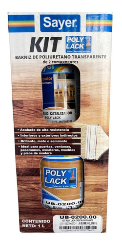 Kit Polylack Cristal Brillante Sayer Ub-0200 Madera Exterior