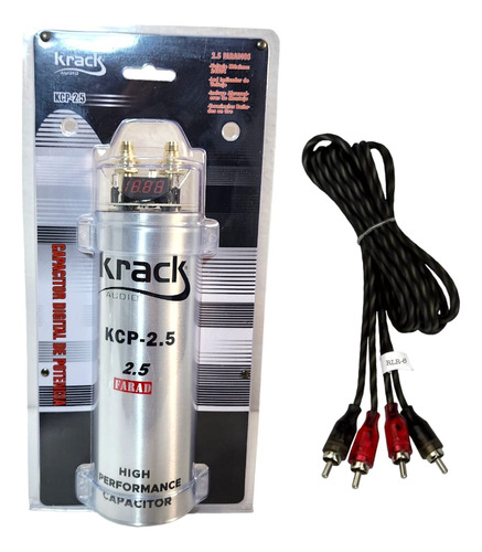 Capacitor Para Sonido De Carro 2.5 Faradios Krack Kcp2.5+rca
