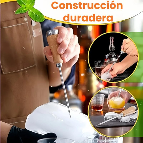 Picahielos Profesional 21,5cm, Acero Inox 304, Mango Madera
