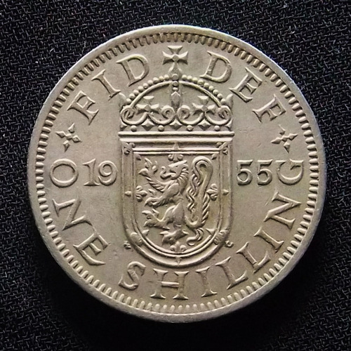 Gran Bretaña 1 Shilling 1955 Mb  Km 905 Escudo Escocia