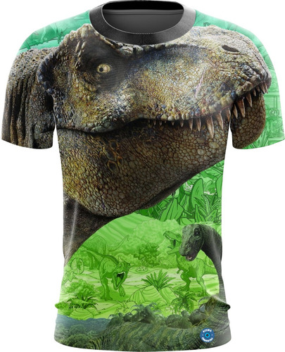 Dinossauro Camisa Criança Desenho Floresta Arte 01