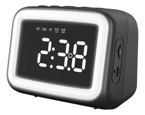 Mini Reloj Con Espejo, Tarjeta De Luz Nocturna Y Altavoz Blu