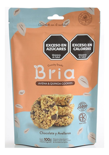 Snack Avellana Y Chocolate Bria 100 Grs Vegano X 4u