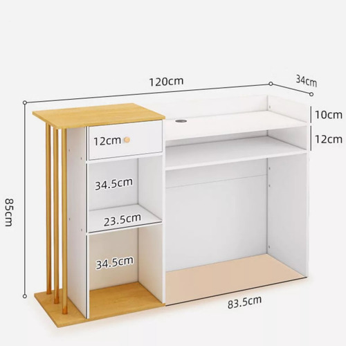 Escritorio Minimalista De Recepción Con Cajãón Para Oficina Marble