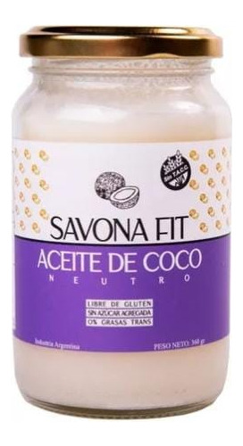 Sin Tacc - Aceite De Coco Neutro - Savona Fit - 360 Ml.