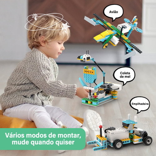 Camewin Blocos E Formas De Montar Robô De Programação Infantil Elétrico Cientistas 606 Peças