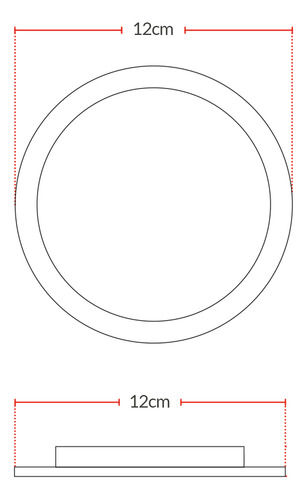 Painel Led Plafon Aluminio Embutir 6w 4000k Branco Neutro 12cm 127/220v Redondo Cod:854020876 Avant