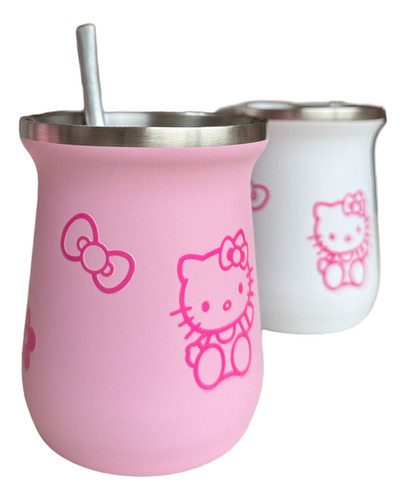 Mate Termico De Acero Inoxidable Hello Kitty Color Rosa Rosa Hello Kitty