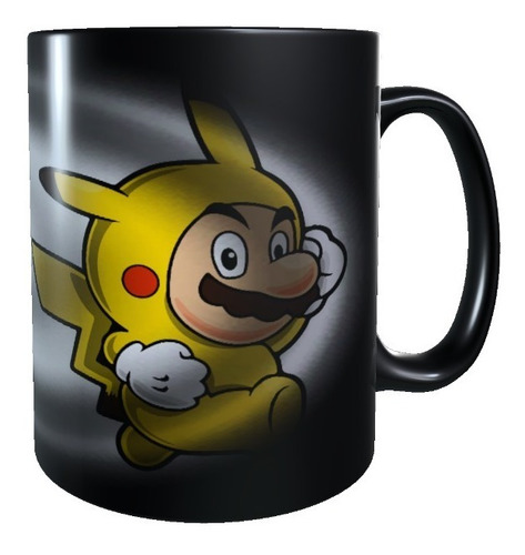 Taza Mágica Pikachu Super Mario, Cambia Color 