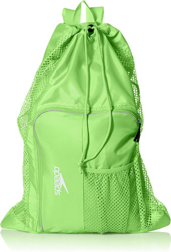 Speedo Bolsa Articulos Natacion Malla Ventilada Anaranjada Color Verde limón