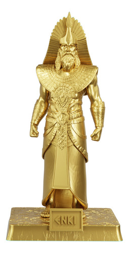 Estátua Enqui Deus Sumério Da Água - Enki - Easarru Cor Cor Ouro