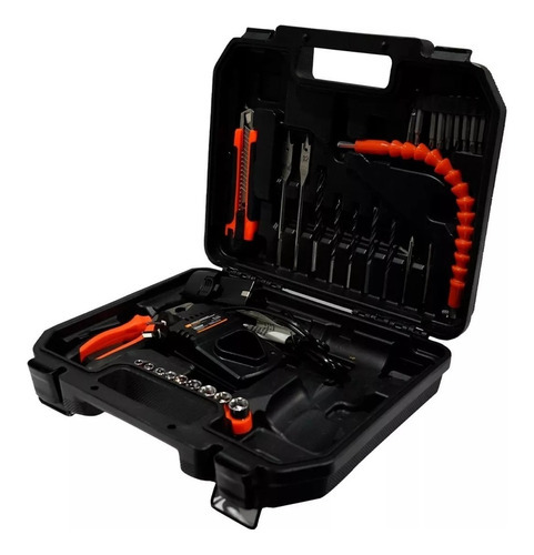 Taladro Atornillador Inalámbrico Impacto 12v Lüsqtoff Ø10 Mm Color Naranja