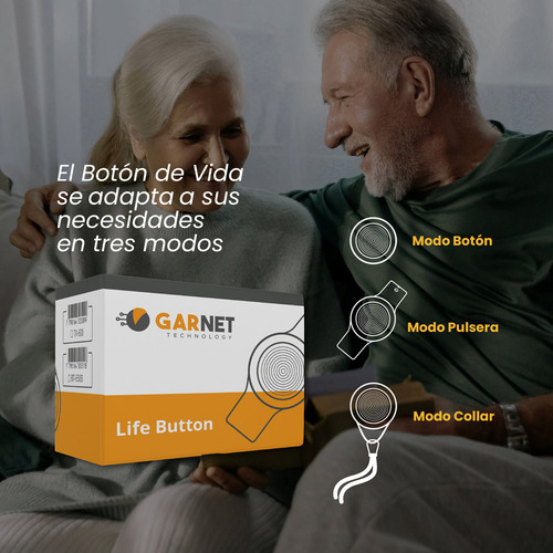 Botón de Vida Emergencia Panico Bluetooth Garnet Technology Bt-650 Color Negro