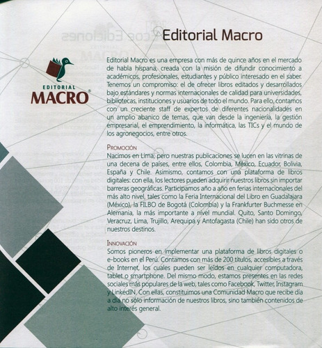 Imagen 2 de 2 de Catalogo 2016 De Libros De La Editorial Macro Y Ecoe Edicion