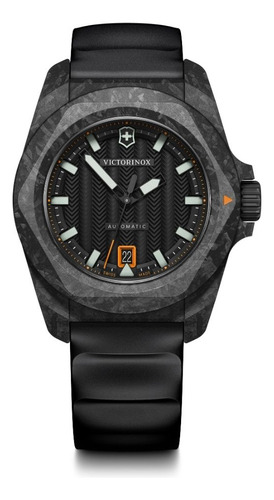 Reloj I.n.o.x Auto Correa Caucho Negro Dial Negro Victorinox