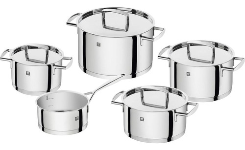 Conjunto Panelas 5pcs Fundo Triplo Aço Inox Zwilling Passion