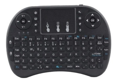 Mini Teclado Wireless Touch Pad Sem Fio Universal Pc Console Cor do teclado Preto/Branco