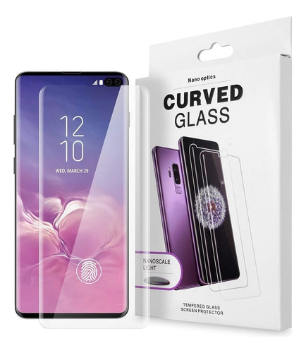 Mica Cristal Glass Templado Uv 5d  Para Galaxy S10 S10 Plus