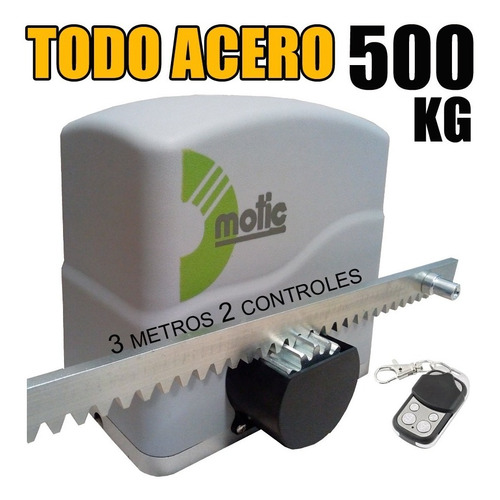 Kit Motor Porton Corredizo 500 Kg Completo Cremalleras Acero