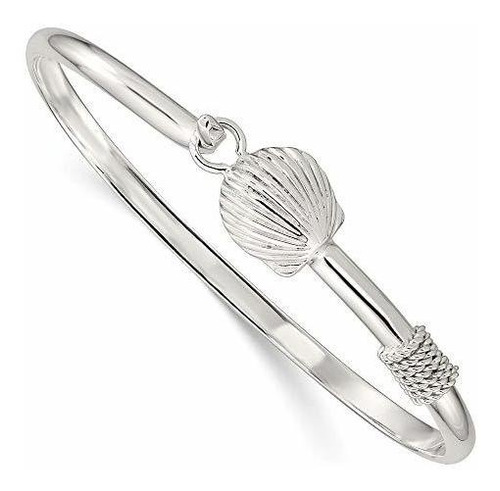 Brazalete - Plata De Ley 925 Concha De Mar Sirena Joyería Ná