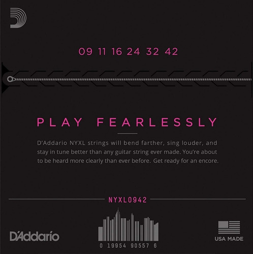 Encordado Daddario Ny Nyxl0942 Guitarra Eléctrica 09-42