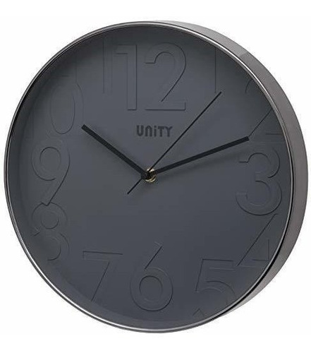 Unity Clifton En Relieve Reloj De Pared Con Esfera Gris - 12