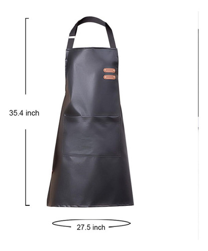 Delantal Impermeable Con Bolsillo Grande, Material De Pu
