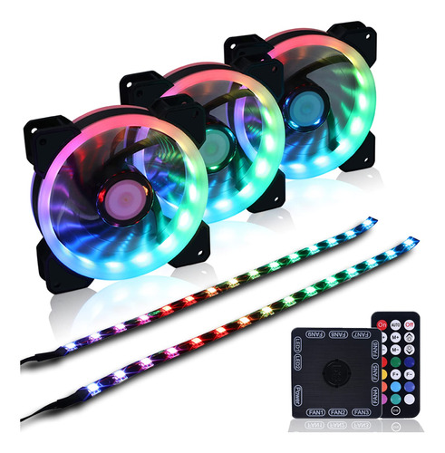 Ds - Ventiladores De Carcasa Rgb De 4.724 In De Alambre Arco