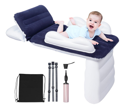 Cama Inflable Portátil Para Bebé Y Niños Con Cinturón De Seg