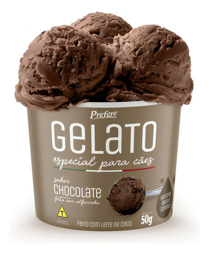 Sorvete Pet Para Cães Prefere Gelato Sabor Chocolate 50g