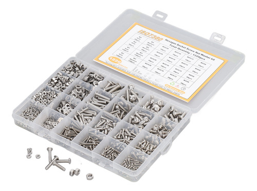 Kit De Arandelas De Tornillos Y Tuercas M2, 1220 Unidades, H