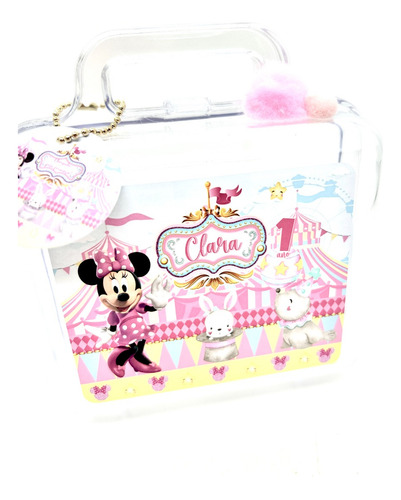 Lembrancinha Maletinha Acrílica Personalizada Minnie 5 Un