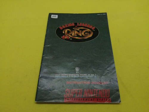 Manual Original Boxing Of Legends The Rong Super Nintendo 