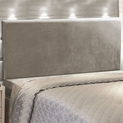 Cabeceira Painel Clean Cama Box Queen 160 Cm Suede - D'rossi Cor Marrom-rato