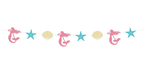 Imagen 1 de 2 de Guirnalda Banderin Sirenas Estrellas Y Almejas Mar X 250cm