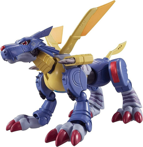 Figura Bandai Digimon 8.9cm Shodo Metal Garurumon Nivel Mega