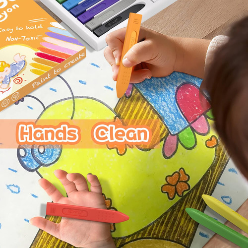 Massrt Jumbo Crayons Para Niños Pequeños, 18 Colores 99% Reg