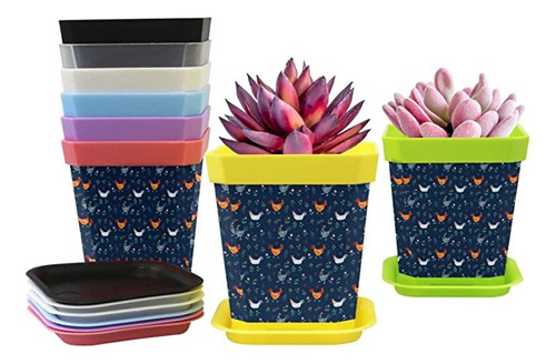 Gardening Containers (8 Colors) 8-pack Little Hens Navy Pla.