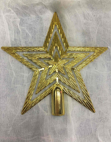 Imagem 1 de 2 de Estrela Dourada Laço Natal Natalino Ponteira Árvore19cmx19cm