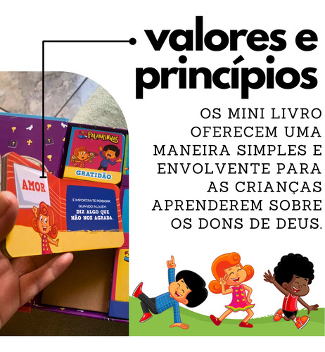 Box 6 Mini Livros Infantil Religiosos 3 Palavrinhas Deus É Amor