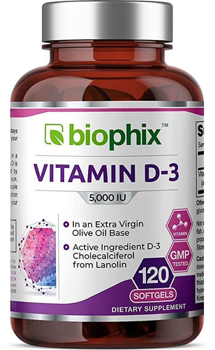 Vitamina D3 125 Mcg Biophix - Unid - Unidad A $1416