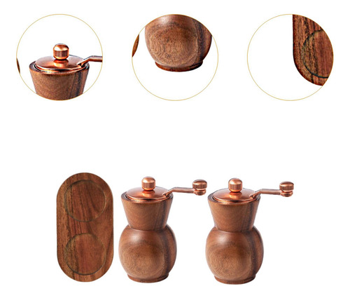 Juego De Molinillo De Sal Con Soporte Molino Manual De