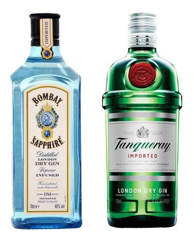 Imagen 1 de 10 de Bombay Sapphire + Tanqueray . Gin . 750 Ml - Tomate Algo® -
