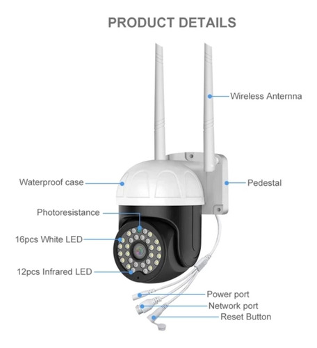 Camara De Seguridad + Conector Exterior Wifi Doble Antena